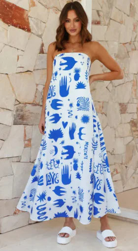 Women's Printed Tube Top Dress