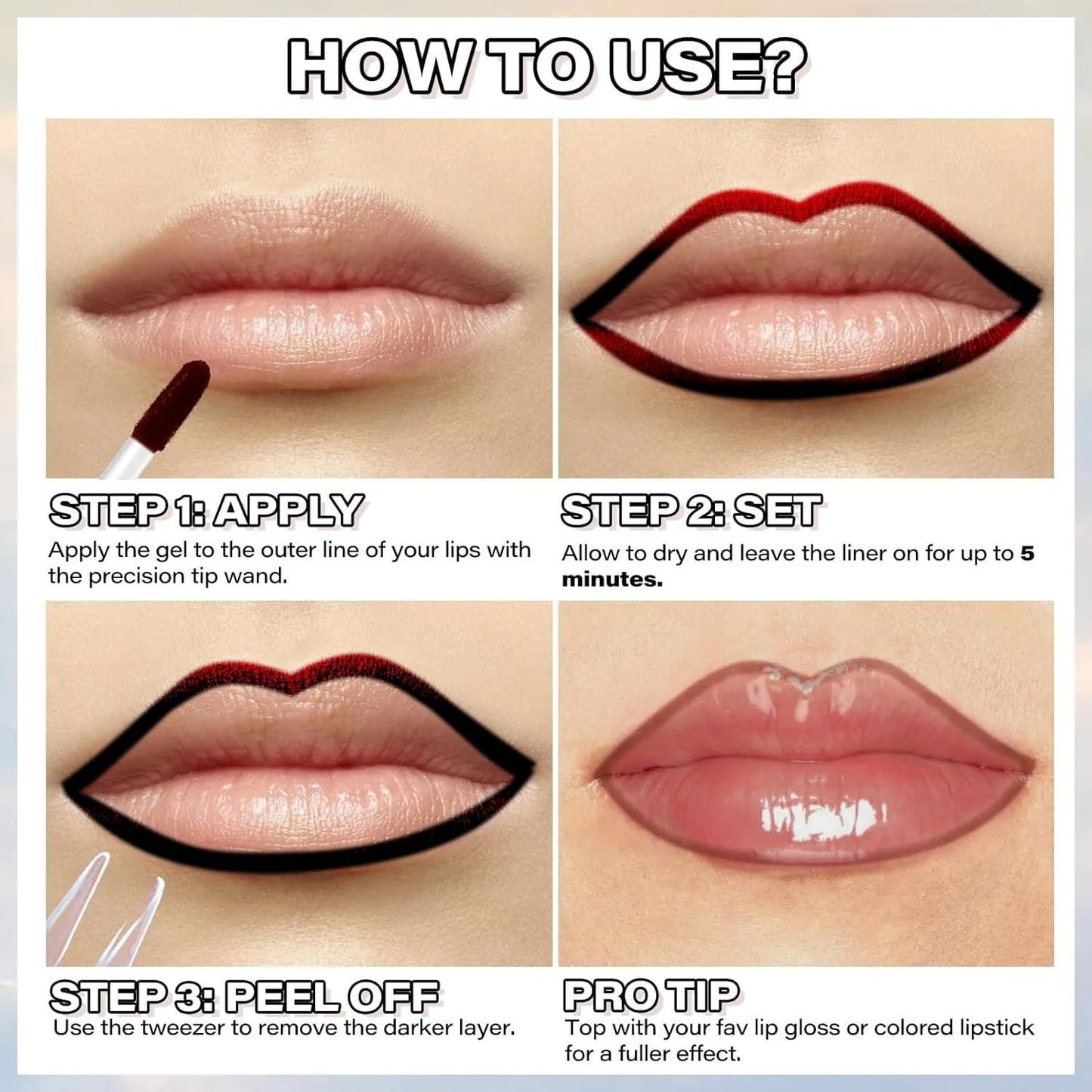 Peel Off Lip Liner, Stain
