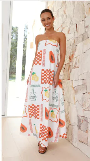 Women's Printed Tube Top Dress