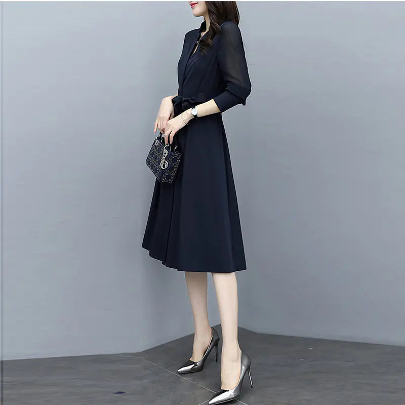 Elegant V-Neck Chiffon Dress