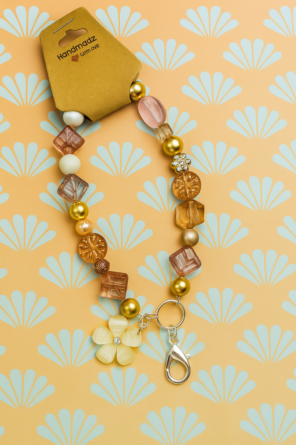 Gold and Pink Phone Charm