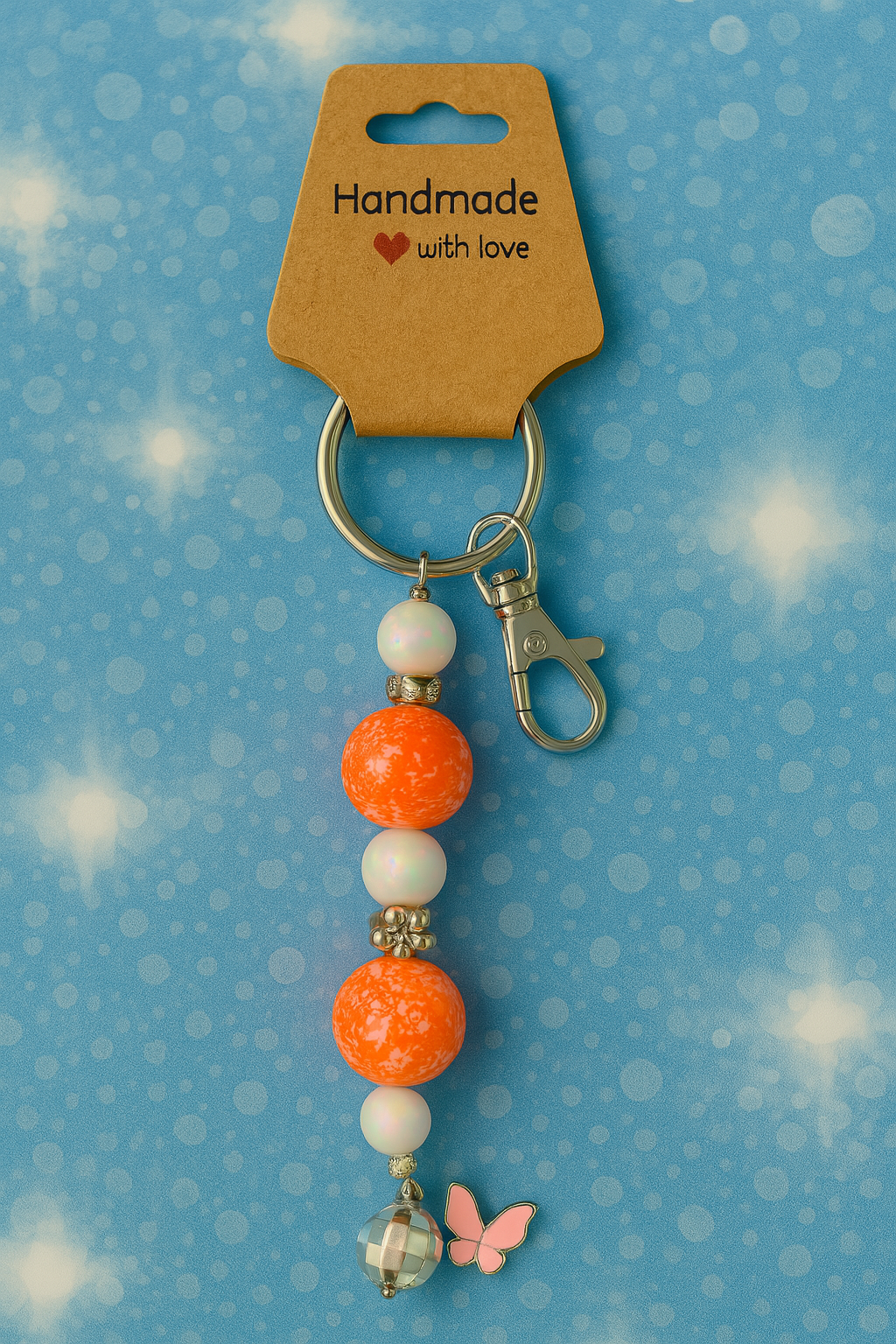 Orange and White KeyChain