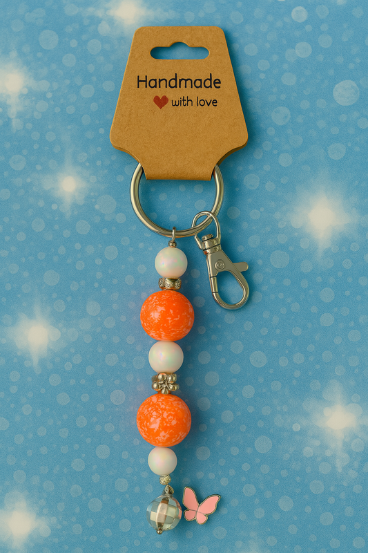 Orange and White KeyChain