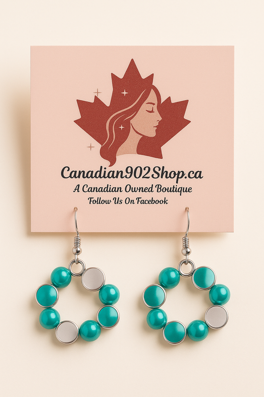 Teal Beaded Earrings