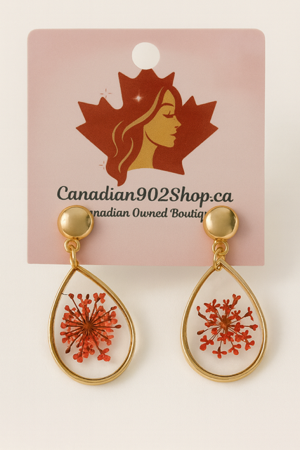 Lovely Pink Real Flower Earrings