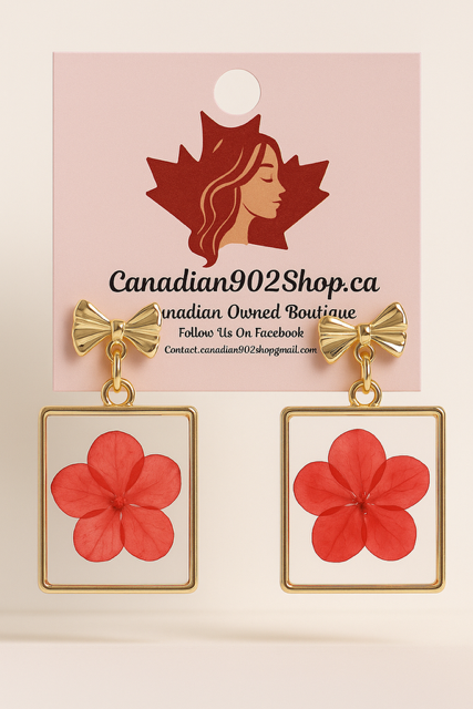 Pretty Pink Real Flower Earrings