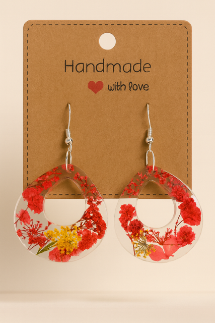 Gorgeous Multi Real Flower Earrings